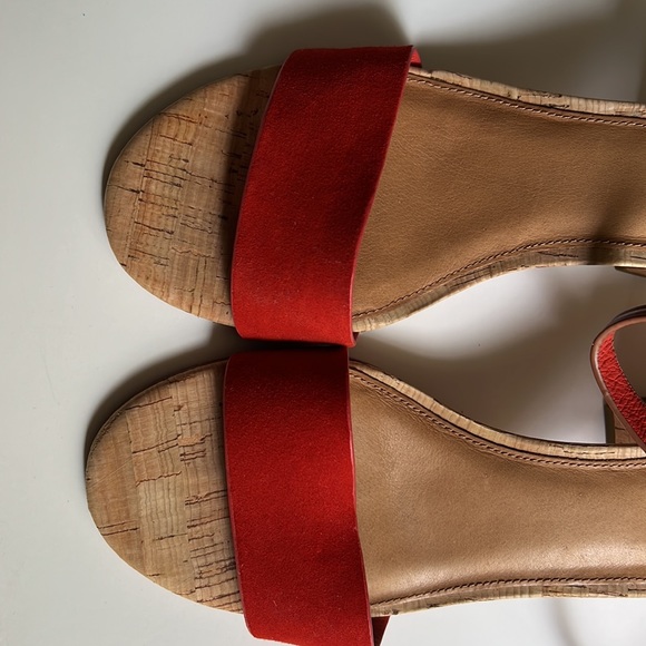 Coach Red Leather Sandals Size 9 B - Picture 2 of 8